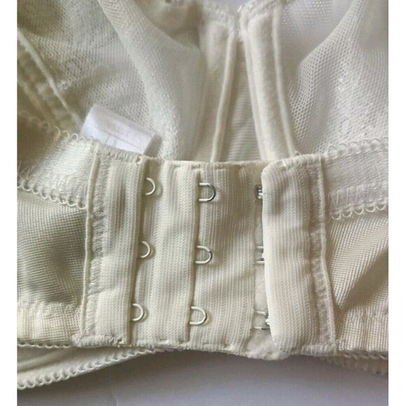 Wacoal Luxe Unlined Bra Sz 34DD Underwire  55121  Beige Full Coverage Mesh Lace - Picture 7 of 8